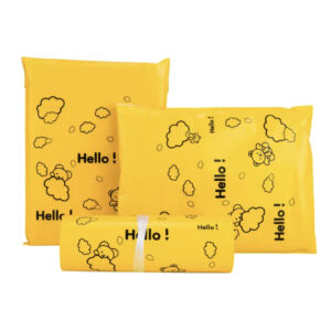 Yellow hello mailer bag (small 17x30cm, medium 25x35cm)