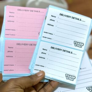Delivery sticker